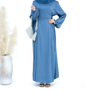 Ultimo Modello di Abito Casual da Donna in Raso, Manica Lunga, Abbigliamento Islamico Arabo del Medio Oriente, Abbigliamento Modesto Musulmano, Abaya 2025 - Product Image 6