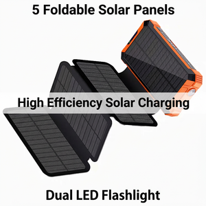 <span class=keywords><strong>Batterie</strong></span> externe <span class=keywords><strong>solaire</strong></span> 20000mAh, chargeur <span class=keywords><strong>portable</strong></span> robuste 10W PD à charge rapide, <span class=keywords><strong>batterie</strong></span> étanche avec LED pour le camping, la randonnée et les situations d'urgence - Product Image 5