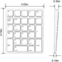 Keyboard nomor akuntan keuangan 2.4 GHz Keypad numerik Keyboard Digital nirkabel isi ulang untuk komputer Laptop
