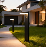 Borne solaire LED décorative noire en aluminium moulé sous pression, étanche, avec détecteur de mouvement, pour extérieur, 3500K blanc chaud, pour jardin