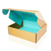 Boîtes d'expédition en carton ondulé biodégradable de qualité supérieure avec poignée, imperméables, en matériau recyclé écologique, revêtement UV, dorure à chaud