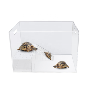Trong Suốt Thân Thiện Với Môi Cá Rù<span class=keywords><strong>a</strong></span> Hộp Bể Terrarium Container Aquarium Nhự<span class=keywords><strong>a</strong></span> Bò Sát Lồng Với Nổi Basking Nền Tảng - Product Image 2