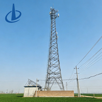 Tour de télécommunication en treillis d'acier à angle personnalisé haute stabilité, Tour de télécommunication 4G 5G haute résistance, Tour en acier de 60m 70m 80m