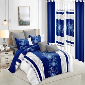 Phong Cách Mỹ Kích Thước Đầy Đủ 9-Mảnh Bộ Đồ Giường Thiết Lập & Rèm Cửa Hoa Mô Hình Trải Giường Với Polyester Điền Phù Hợp Với Tấm Bộ Sưu Tập - Product Image 4