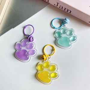 Resin Luminous <b>Cat</b> Paw Keychain for Keys Resin Bell Bag Charm Cute Animal Animal Accessories Bag Charm <b>Gifts</b> - Product Image 2