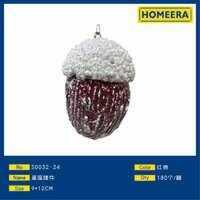 Homeera Christmas Pendant 9x12cm Red Foam Ornament Round Shape Machine Made Christmas Tree Decoration - Product Image 1