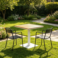 Ensemble de table et de chaises de salle à manger d'extérieur de couleur unique et luxueuse, mobilier de bistrot moderne résistant aux intempéries pour hôtel