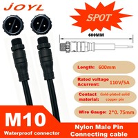 Connecteur de câble d'alimentation JOYL 600mm M10 2 broches mâle anti-oxydation pour éclairage de cour enterré basse tension