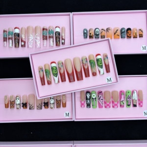 Ongles à presser personnalisés, design sur mesure, <span class=keywords><strong>manucure</strong></span> artistique, couverture complète, ongles faits à la main, ongles en acrylique avec diamants - Product Image 5