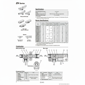 รุ่นเครื่องเป่าสุญญากาศระบบนิวเมติก SMC ZH13BSA-08-02ชิ้นส่วนนิวเมติกส์ - Product Image 1