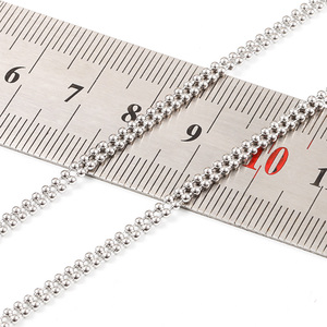 Nueva llegada 3mm de ancho tamaño pequeño cuentas dobles cadena 304L titanio Acero inoxidable collar gargantilla joyería hallazgos componentes - Product Image 3