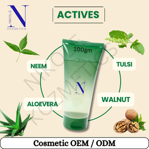 Gommage visage au neem et au tulsi, exfoliant doux à base de plantes, nettoyant facial pour usage quotidien, pour une peau lisse, douce, claire et éclatante - Product Image 2