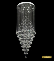 JYLIGHTING Lustre en cristal cascade de luxe SAA CE, luminaire suspendu moderne en forme de goutte de pluie pour villa, escalier, plafond haut, décoration