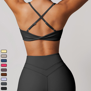 8863 Vente en gros Soutien-gorge de sport pour femmes, respirant, pour la course, le fitness, le yoga, la <span class=keywords><strong>gym</strong></span>, à bretelles croisées, dos <span class=keywords><strong>ouvert</strong></span> - Product Image 3