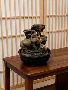 <span class=keywords><strong>Fontaine</strong></span> d'eau en forme de famille d'éléphants avec lumière LED - Product Image 4