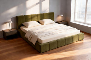 Современная компактная кровать-трансформер с обивкой из ткани и металлическим каркасом, не требующим сборки инструментами - Product Image 2