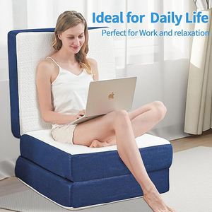 <span class=keywords><strong>Matelas</strong></span> de camping lit pliant 3 pouces <span class=keywords><strong>matelas</strong></span> en mousse à mémoire de forme à trois volets avec <span class=keywords><strong>housse</strong></span> lavable, tapis de fond antidérapant pour les voyages en voiture - Product Image 3