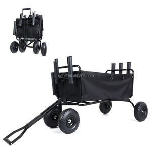 Ağır Hizmet Tipi Çok Fonksiyonlu Büyük Kapasiteli Plaj Balıkçılık Arabası Kamp Katlanır El Arabası Balon Tekerlekler ve Saklama Çantası ile - Product Image 2