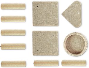 JTPAWS Basics Modern Cat Tree Indoor Kittens Multi-Level Climbing Activity Tower Sisal <span class=keywords><strong>Scratching</strong></span> Posts Besar (45.9'H) - Product Image 3