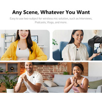 Luucco AirWave Mini K2 senza fili Lavalier microfono risvolto per iPhone Android DSLR telecamere USB-C Live Streaming Youtube registrazione