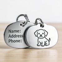 Plaque d'identification personnalisée pour animaux de compagnie en métal vierge, forme d'os, avec taille de police variable