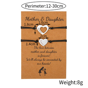 2024 Mother's Day <strong>Bracelet</strong> Popular 2Pieces/Set Stainless Steel Never Fade <strong>Bracelet</strong> Engraving Mother <strong>Daughter</strong> Heart <strong>Bracelet</strong> - Product Image 2
