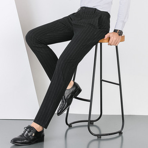 Pantalones de traje rectos ajustados a la moda con logotipo personalizado de alta calidad para hombre, pantalones formales de negocios para hombre - Product Image 2