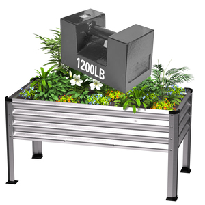 Jardinera Elevada de Acero Galvanizado con Patas, Jardinera Metálica Resistente para Vegetales, Flores y Hierbas - Product Image 3