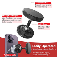 Soporte para teléfono móvil con logotipo personalizado para carrito de golf y gimnasio, soporte para móvil ajustable con rotación de 360 con imán de doble cara, soportes para teléfono móvil