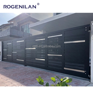Rogenilan Aluminium Pliant Tuinpoort Barrière Portes Usine Allée Personnalisée Portes Extérieures <span class=keywords><strong>Prix</strong></span> Eingangstor - Product Image 2
