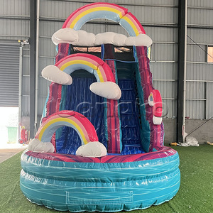 Hot bán trẻ em cầu vồng đá cẩm thạch PVC trượt nước <span class=keywords><strong>Inflatable</strong></span> Trung Quốc nhà máy giá rẻ giá - Product Image 1