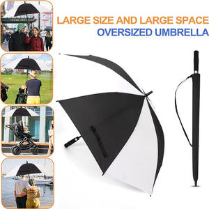 Grand parapluie de golf de luxe promotionnel de marque, ouverture automatique par bouton, diamètre 120 cm, baleines en fibre de verre, personnalisable pour les voyages et les affaires - Product Image 4