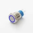ELEWIND Bouton poussoir en acier inoxydable éclairé par anneau 19 mm 1NO1NC (PM192F-11ZE/G/12V/S, IP65, ROHS)