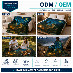 Manta de Lana con Diseño Artístico de Paisaje y Cielo Estrellado, Manta Decorativa para Sala de Estar, Dormitorio, Apartamento, Sala de Lectura, Regalo - Product Image 3