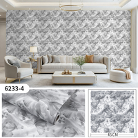 Papier peint auto-adhésif en PVC satiné avec motif floral 3D et papillon perlé, épaissi, imperméable et résistant à l'humidité, film de rénovation pour meubles