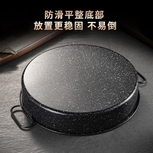 Non-Stick Steamed Cake <b>Pan</b> Round Flat-Bottomed Tray Maifan Stone Vegetable Plate With Dual <b>Handles</b> For Easy Handling - Product Image 5