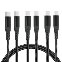 Kabel Pengisian Cepat 3A Tipe-C ke Tipe-C Berbahan Nilon Premium untuk Ponsel Android dengan Fitur Sinkronisasi