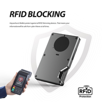 Logo personnalisé Portefeuille mince RFID pour hommes Porte-cartes en aluminium avec fente AirTag Pince à billets Carte de crédit Support pour emballage cadeau