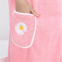 Jupe de bain femme velours corail enveloppée poitrine adulte peignoir doux absorbant l'eau grande robe serviette de bain