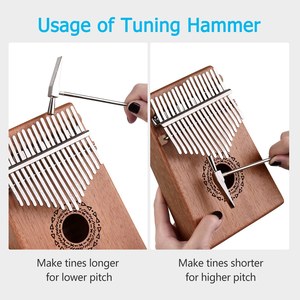 <span class=keywords><strong>Kalimba</strong></span>-Panel de palisandro de pulgar, 17 teclas, con bolsa de transporte, pegatinas, sintonizador, martillo, paño de limpieza - Product Image 6