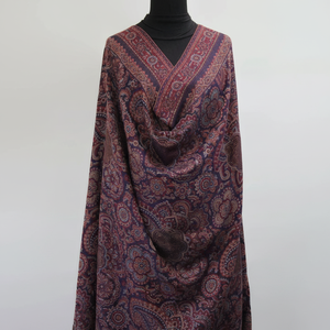 Light Brown Kashmiri <b>Shawl</b> with Minimal Embroidery Pure Wool Cozy <b>Wrap</b> for Casual Wear and Warmth in Winters - Product Image 1