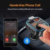 Car BT5.0 Handsfree Call Car Mobile Charger Dual USB QC3.0 Charge rapide avec affichage Lecteur de musique BT-mp3 Transmetteur FM