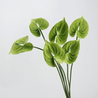 Fleurs artificielles en PU Anthurium, toucher réel, vente en gros d'usine pour mariage, décoration intérieure, fête des Mères, Halloween