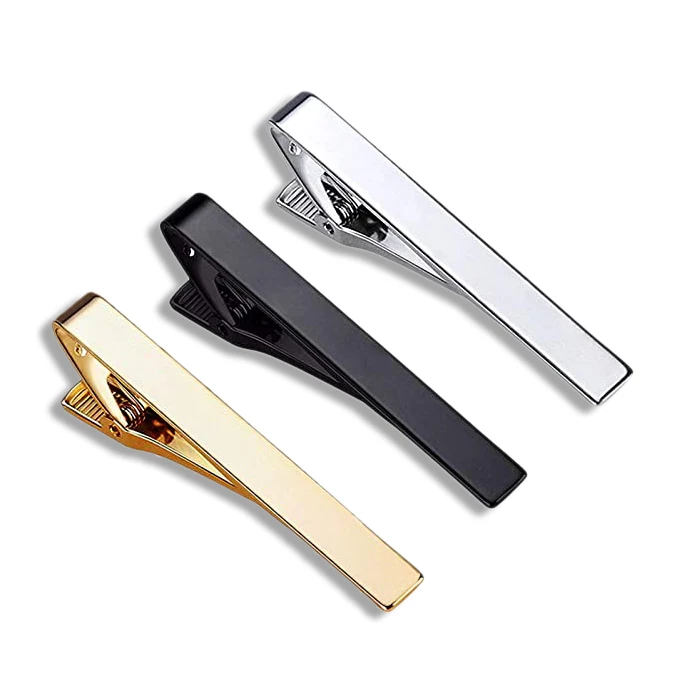 Wholesale Factory Silver Gold Rose Gold Black Stainless Steel For Set Men Gift Metal Clasp Clamps Bar Tie Clip