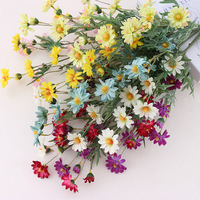 Fleurs artificielles en soie marguerites colorées réalistes à 18 têtes, de haute qualité, faites à la main, longue durée, pour mariage, Noël, Pâques - Vente en gros