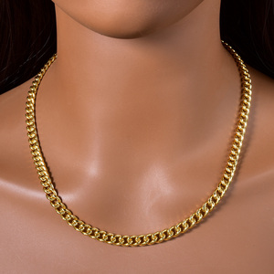 Collier chaîne fine à maillons entrelacés en acier inoxydable 316L plaqué or 18 carats, vente en gros, personnalisable, idéal pour les fêtes et les cadeaux. - Product Image 2