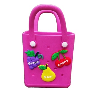 Women's <b>Top</b> Quality Custom Logo Candy Color Eva Dot Designer Reusable Beach Tote Silicone Storage Bogg Bag With Logo - Product Image 5