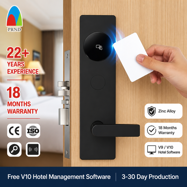 Smart Hotel Door Lock System Aluminum Alloy Anti-Theft Waterproof Electronic RFID IC Card Lock with Free Management Software