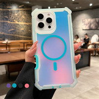 Nouvelle coque de téléphone magnétique à changement progressif pour 17air16E 15 14ProMax, antichute aux quatre coins, pour hommes et femmes, tendance