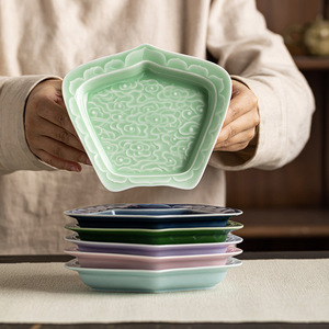 Chinese <b>Ceramic</b> Irregular Fruit <b>Plate</b> Handmade For Afternoon Tea Dehua Origin First Class Quality - Product Image 2